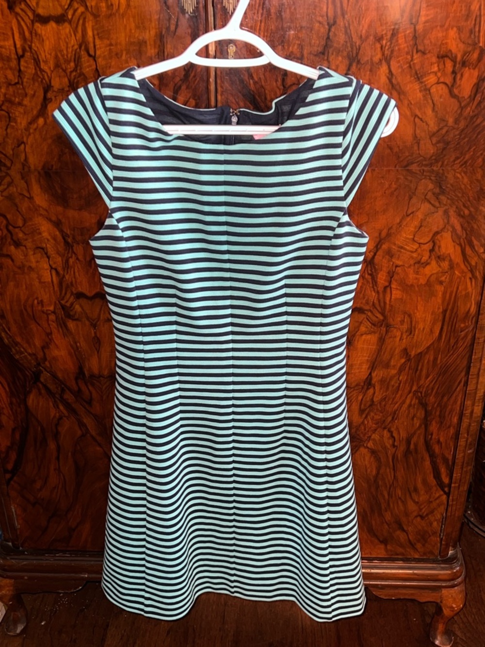 Lilly Pulitzer Aqua and navy Striped Midi Dress